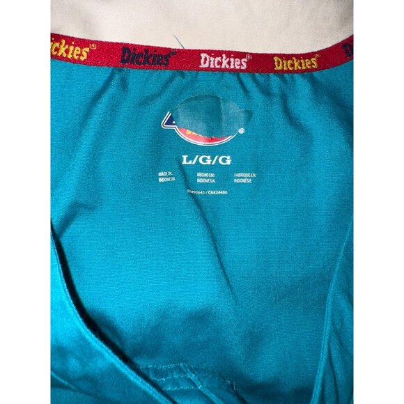 Dickies Teal Scrub Set V-Neck Top & Elastic Waist Pants Size LG/GG - Picture 3 of 16